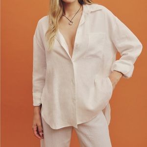 Reformation Will Oversized Linen Shirt SzM